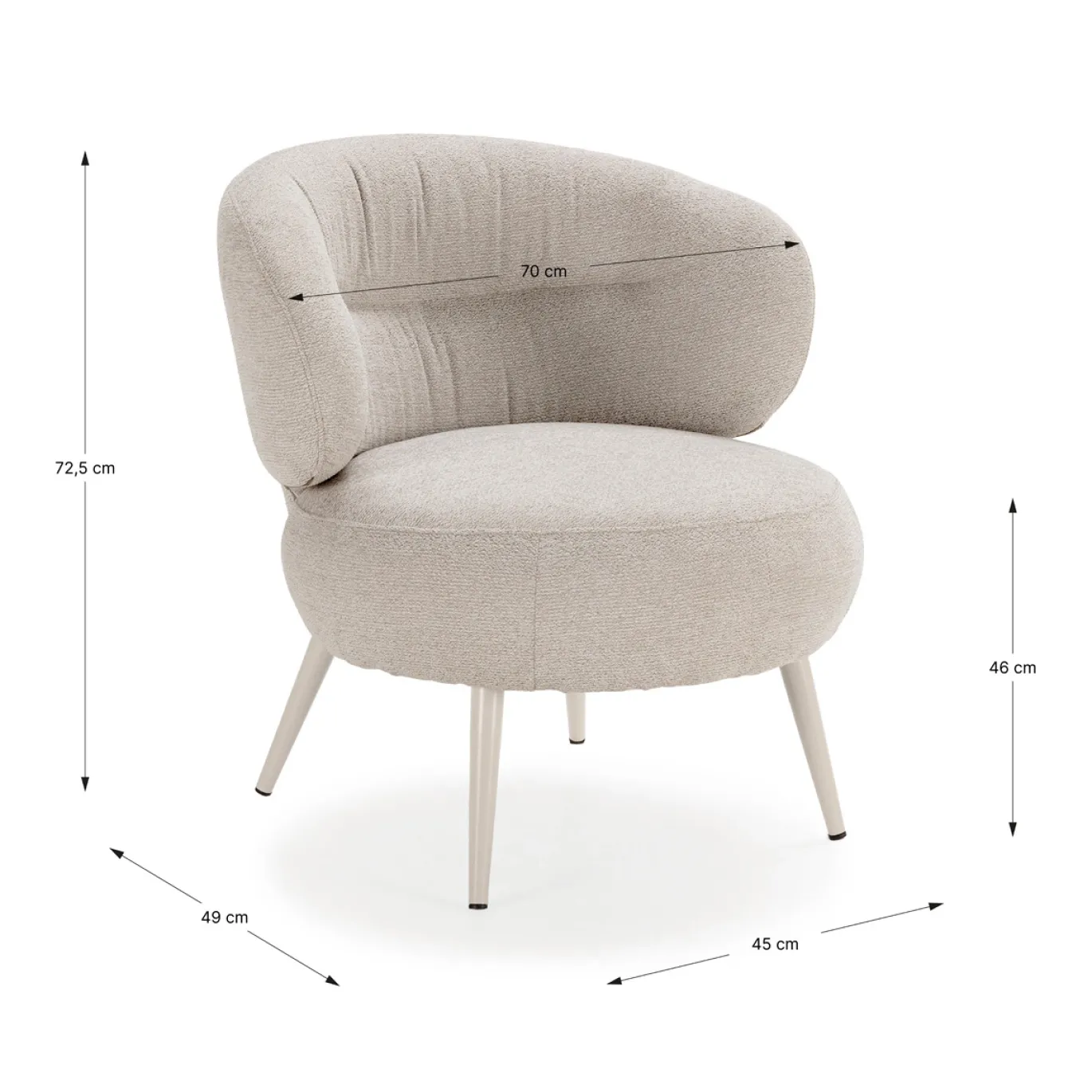 Fauteuil Liva Beige - Giga Meubel