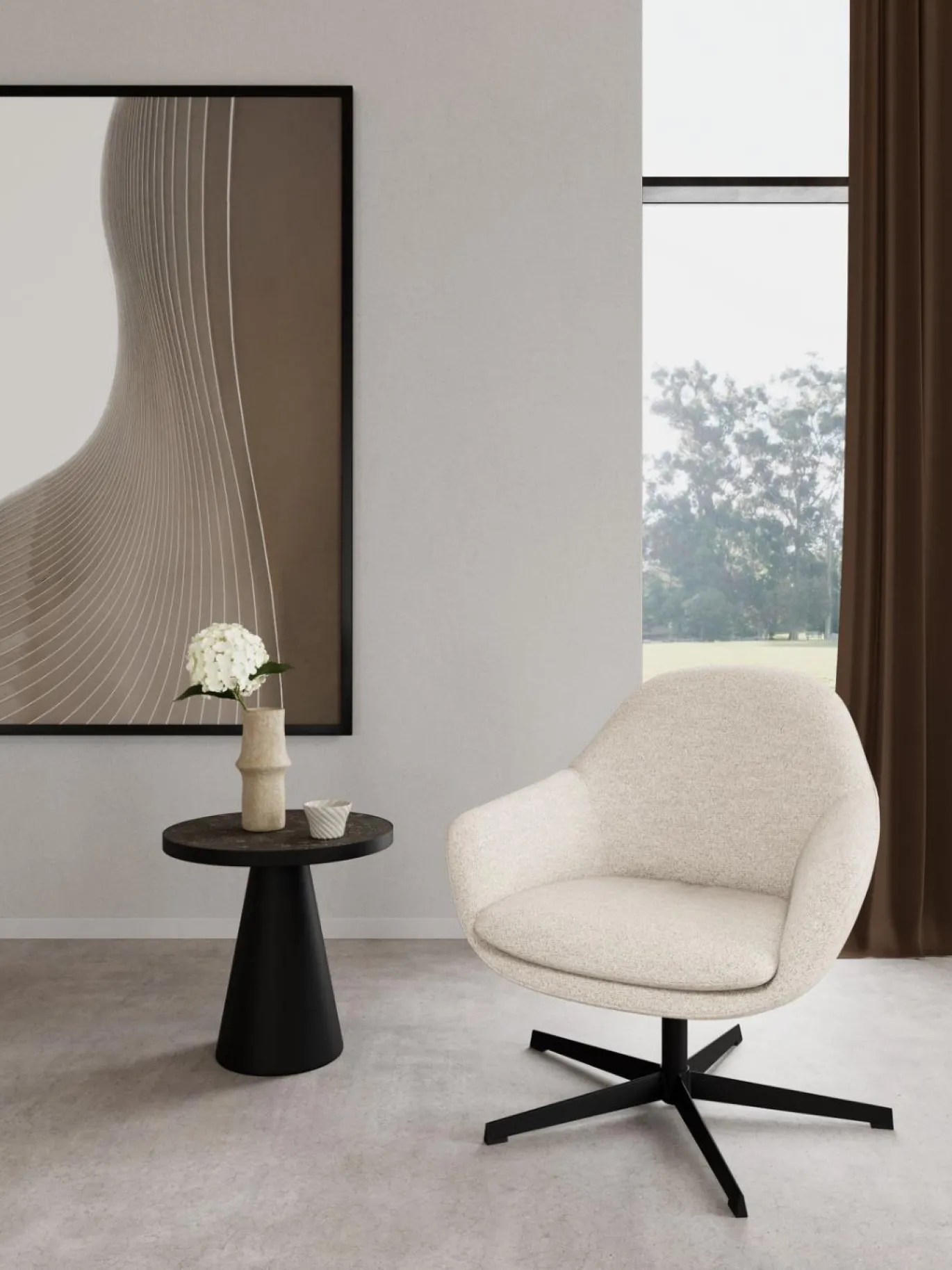 Fauteuil Livia Cona Crème 78cm - Giga Living