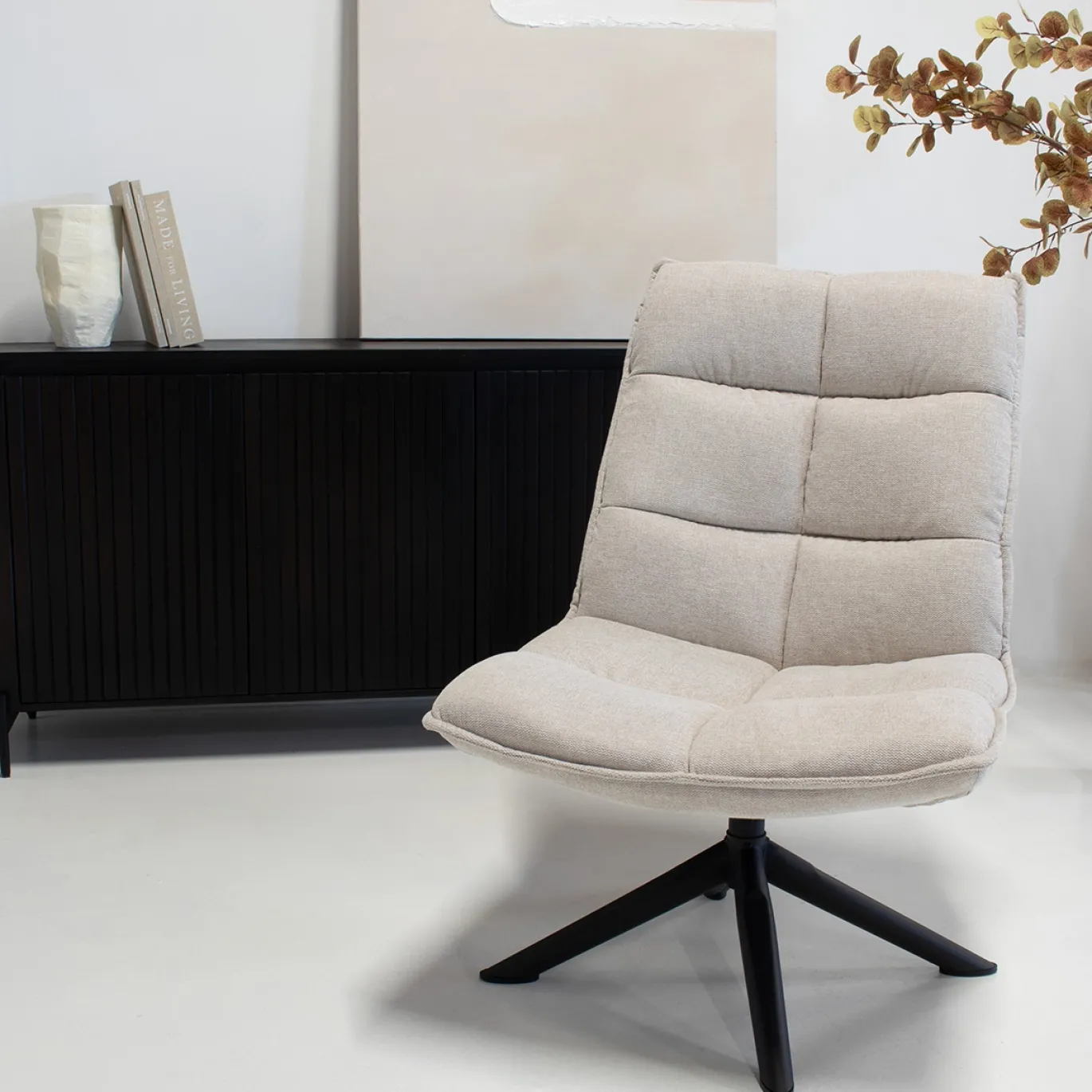 Fauteuil Lucas Linnen Beige - Giga Meubel