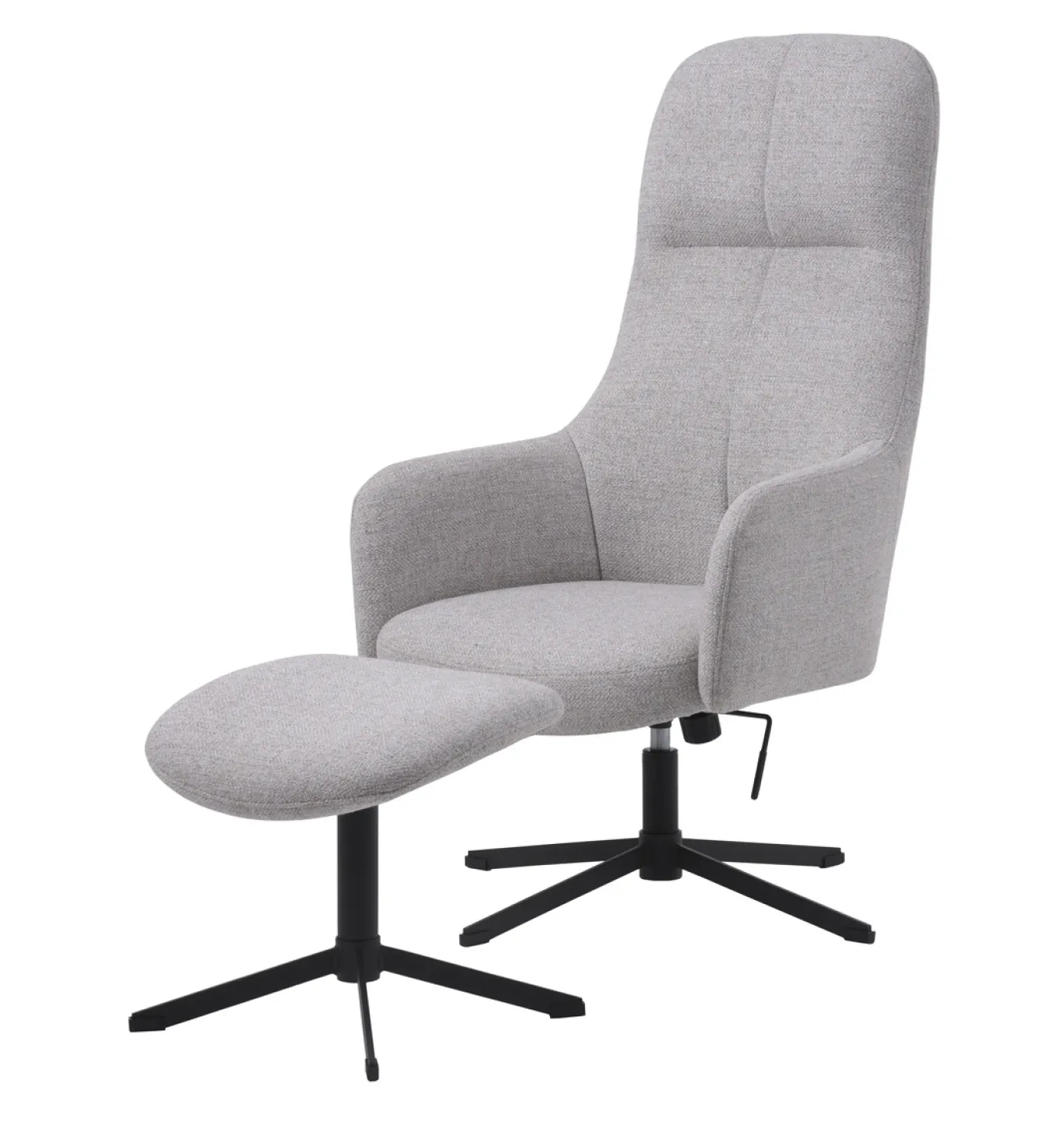 Fauteuil Manning Met Voetenbank Naturel/Zwart - Giga Living