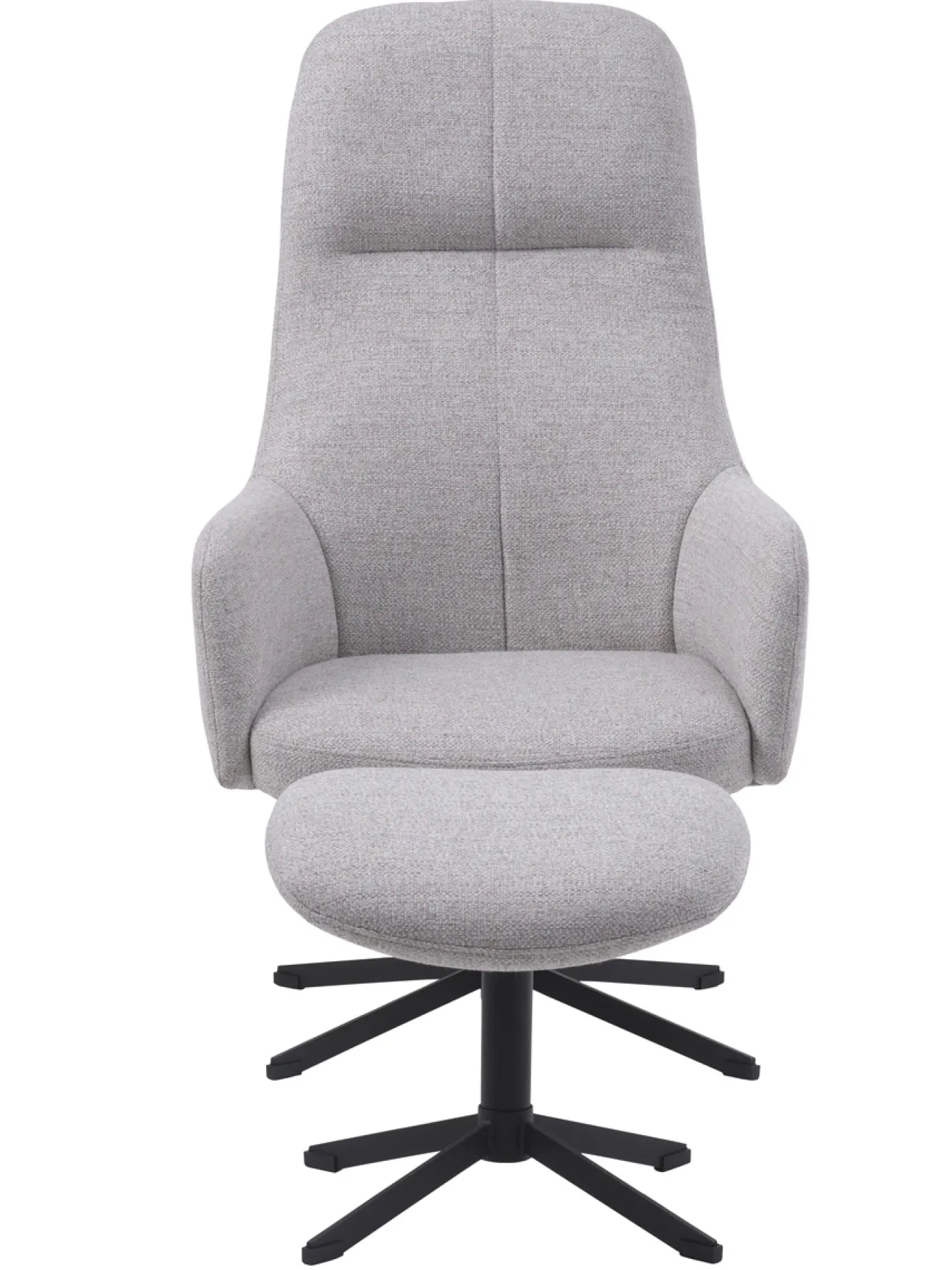 Fauteuil Manning Met Voetenbank Naturel/Zwart - Giga Living