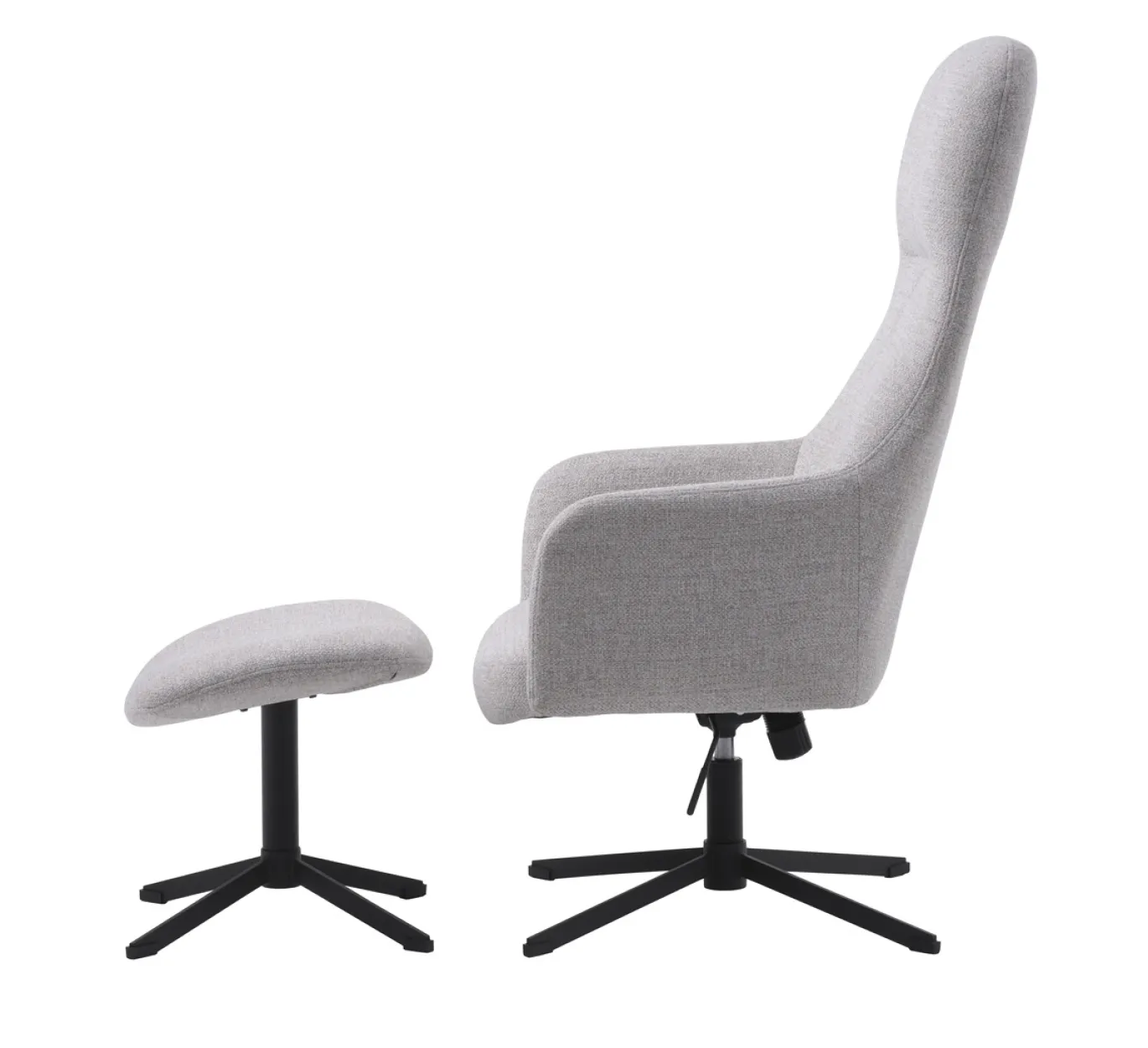Fauteuil Manning Met Voetenbank Naturel/Zwart - Giga Living