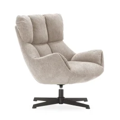 Fauteuil Odette Crème met Metaal - Giga Meubel