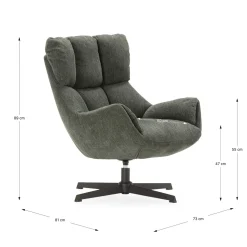 Fauteuil Odette Groen met Metaal - Giga Meubel
