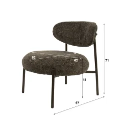 Fauteuil Round Tissee Cargo Bruin - Giga Meubel
