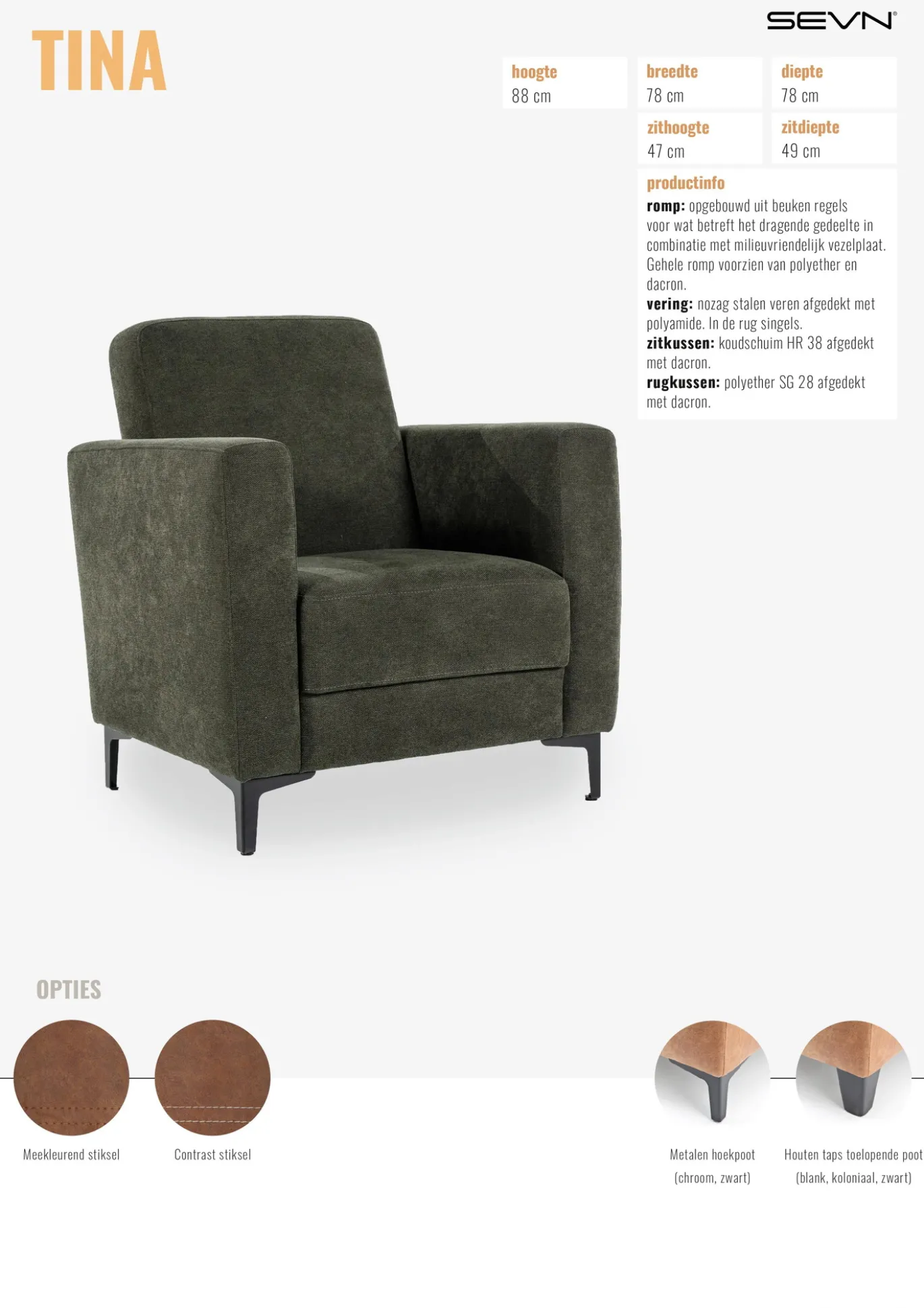 Fauteuil Tina Bloq Forest