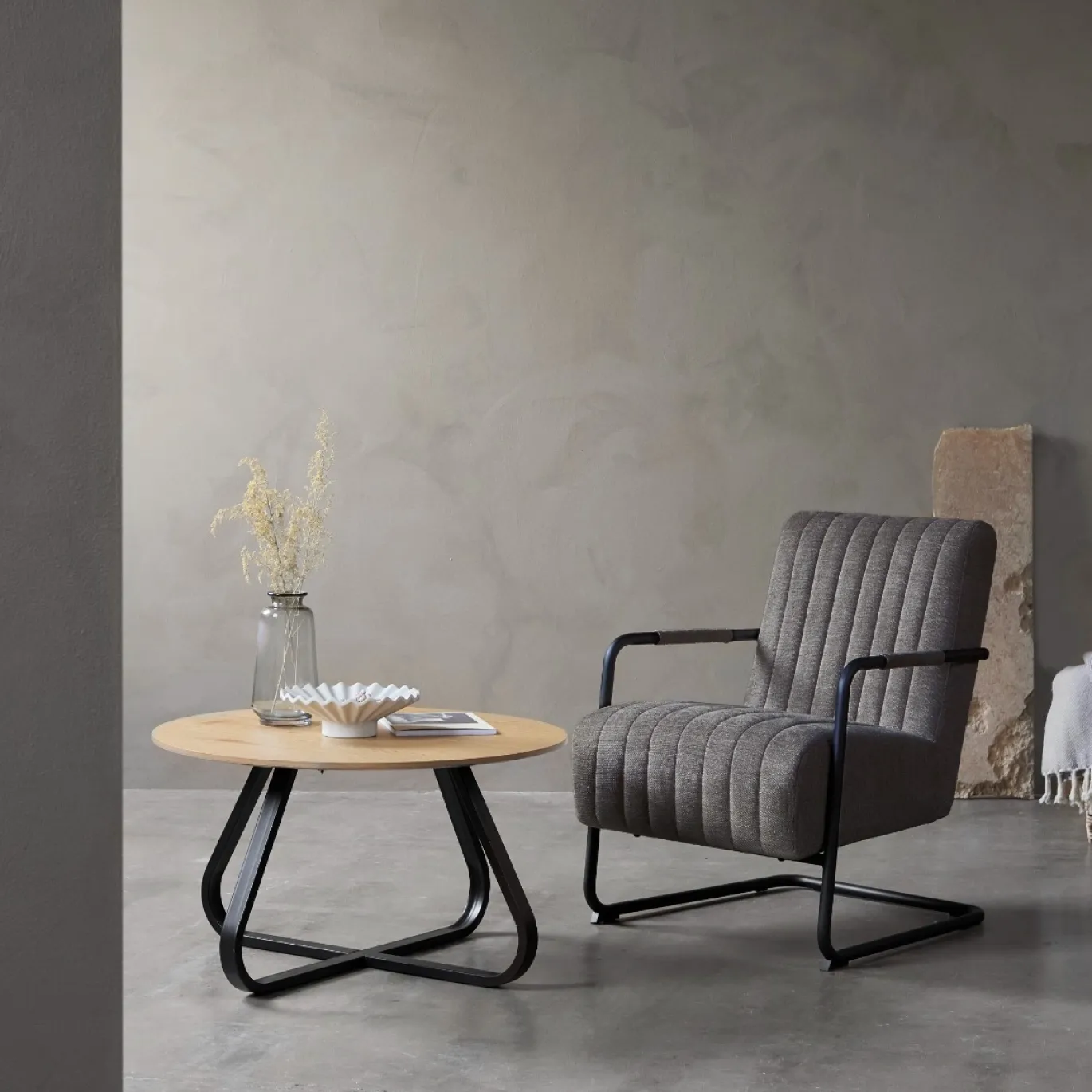 Fauteuil Trout Lounge Donkergrijs - Giga Living