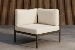 Fjôrd Bankmodule Copacabana Bouclé Aluminium Bruin 74x74x65cm