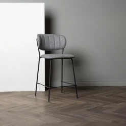 Fjôrd Barkruk Bell Zwart/Grijs Stof