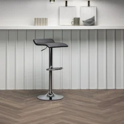 Fjôrd Barkruk Jonna Chromed Staal Zwart Stof