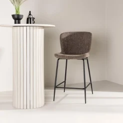Fjôrd Barkruk Modesto Zwart/Bruin Boucle