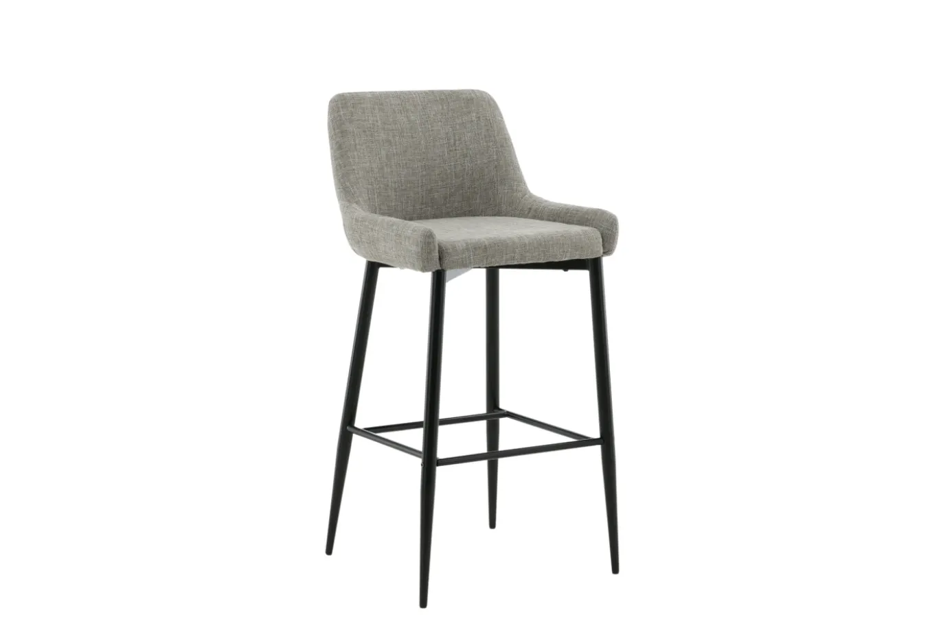 Fjôrd Barkruk Plaza Zwart/Beige Stof Polyester Linnen