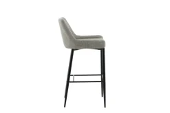 Fjôrd Barkruk Plaza Zwart/Beige Stof Polyester Linnen