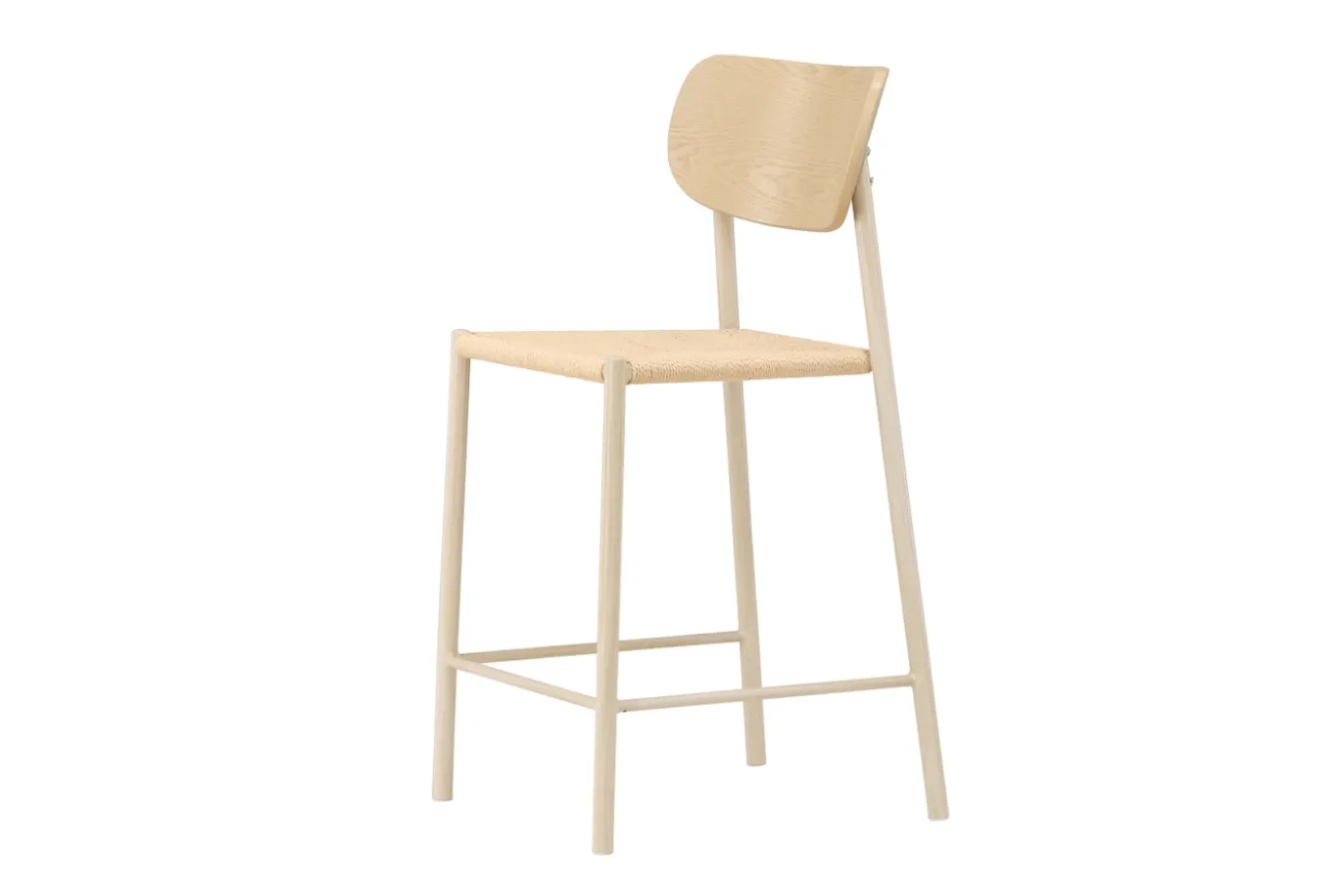 Fjôrd Barstoel Polly Whitewash/Naturel Touw