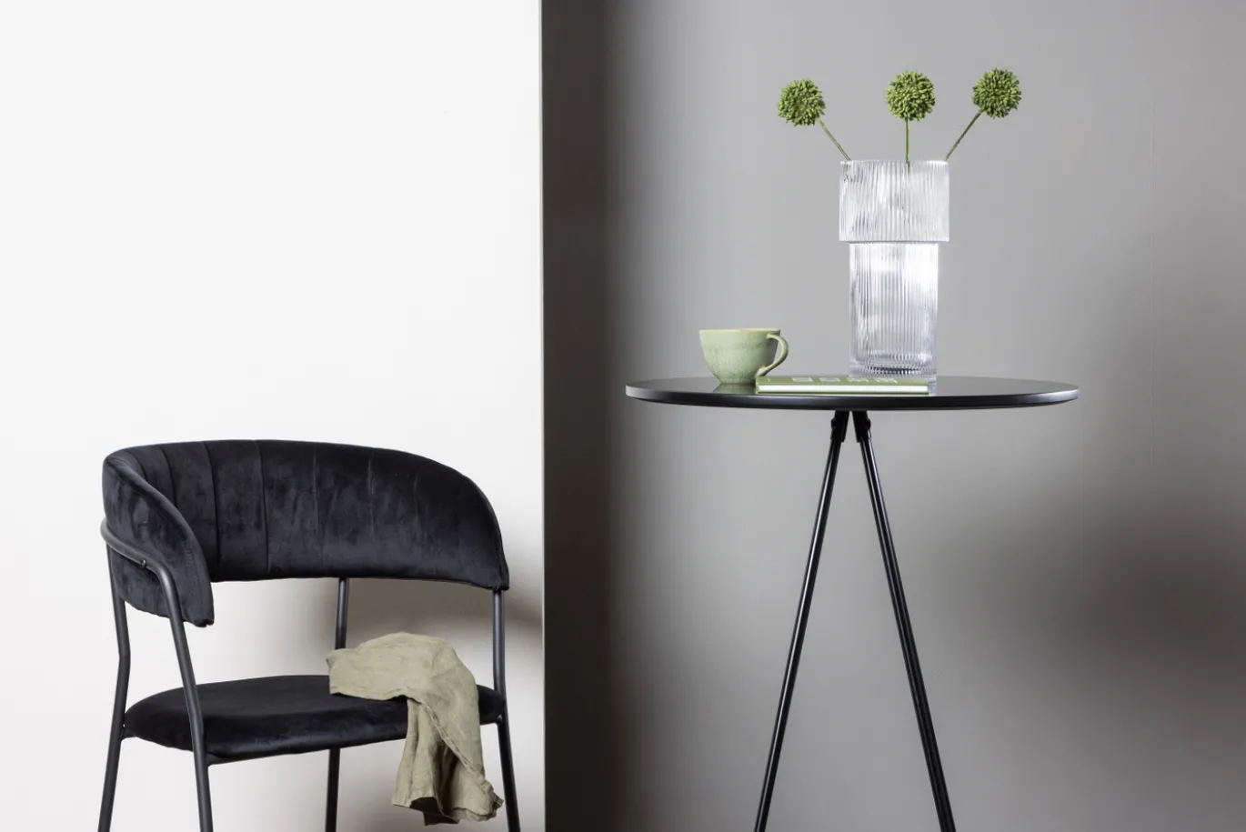 Fjôrd Bartafel Bistro Ø60cm Zwart Mdf Met Fineer
