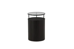 Fjôrd Bijzettafel Bovall Zwart Helder Glas ⌀37cm