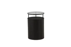 Fjôrd Bijzettafel Bovall Zwart Helder Glas ⌀37cm