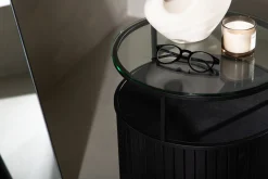 Fjôrd Bijzettafel Bovall Zwart Helder Glas ⌀37cm