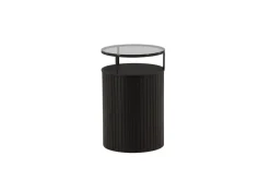 Fjôrd Bijzettafel Bovall Zwart Helder Glas ⌀37cm