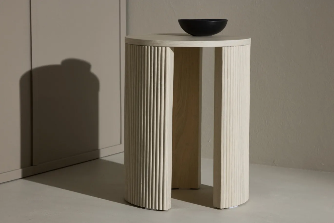 Fjôrd Bijzettafel Bristol Whitewash ⌀40cm