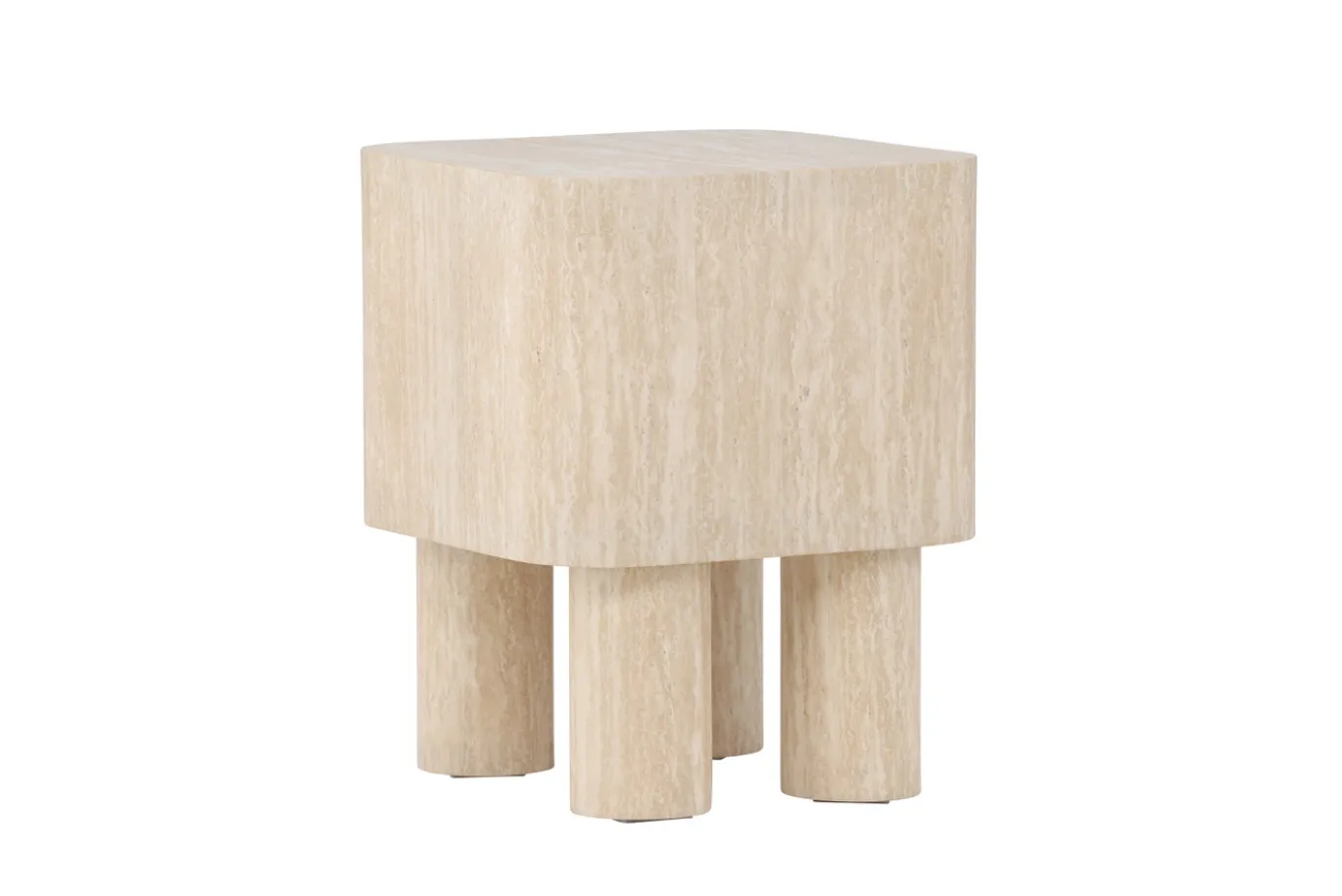 Fjôrd Bijzettafel Klirou Beige Travertinlook 40x40cm