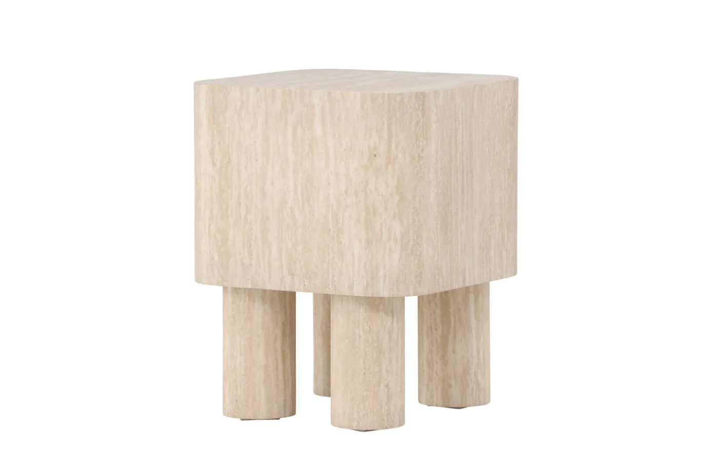 Fjôrd Bijzettafel Klirou Beige Travertinlook 40x40cm