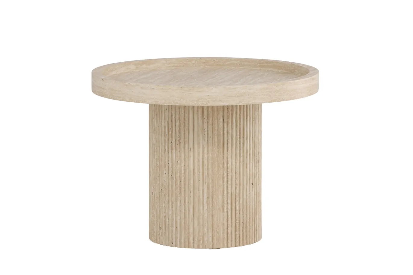 Fjôrd Bijzettafel Krille Beige Travertinlook ⌀60cm
