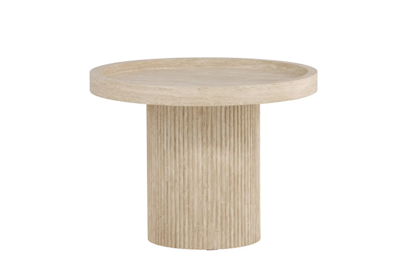 Fjôrd Bijzettafel Krille Beige Travertinlook ⌀60cm