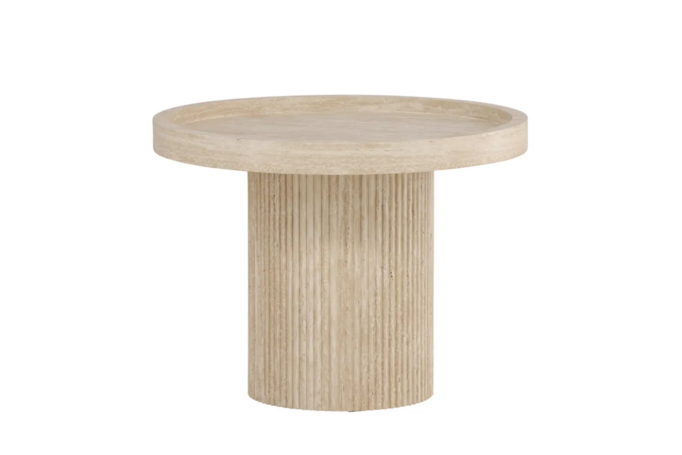 Fjôrd Bijzettafel Krille Beige Travertinlook ⌀60cm
