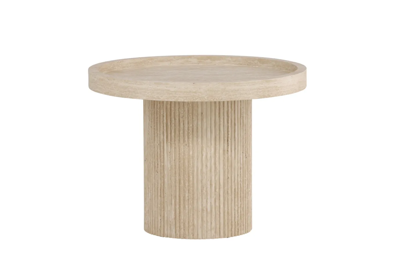Fjôrd Bijzettafel Krille Beige Travertinlook ⌀60cm
