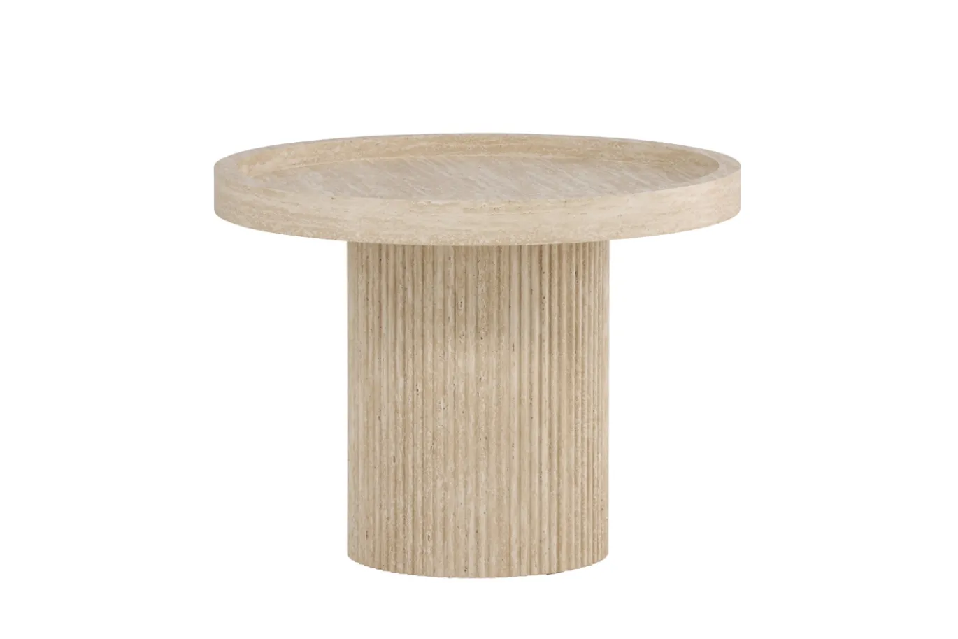Fjôrd Bijzettafel Krille Beige Travertinlook ⌀60cm
