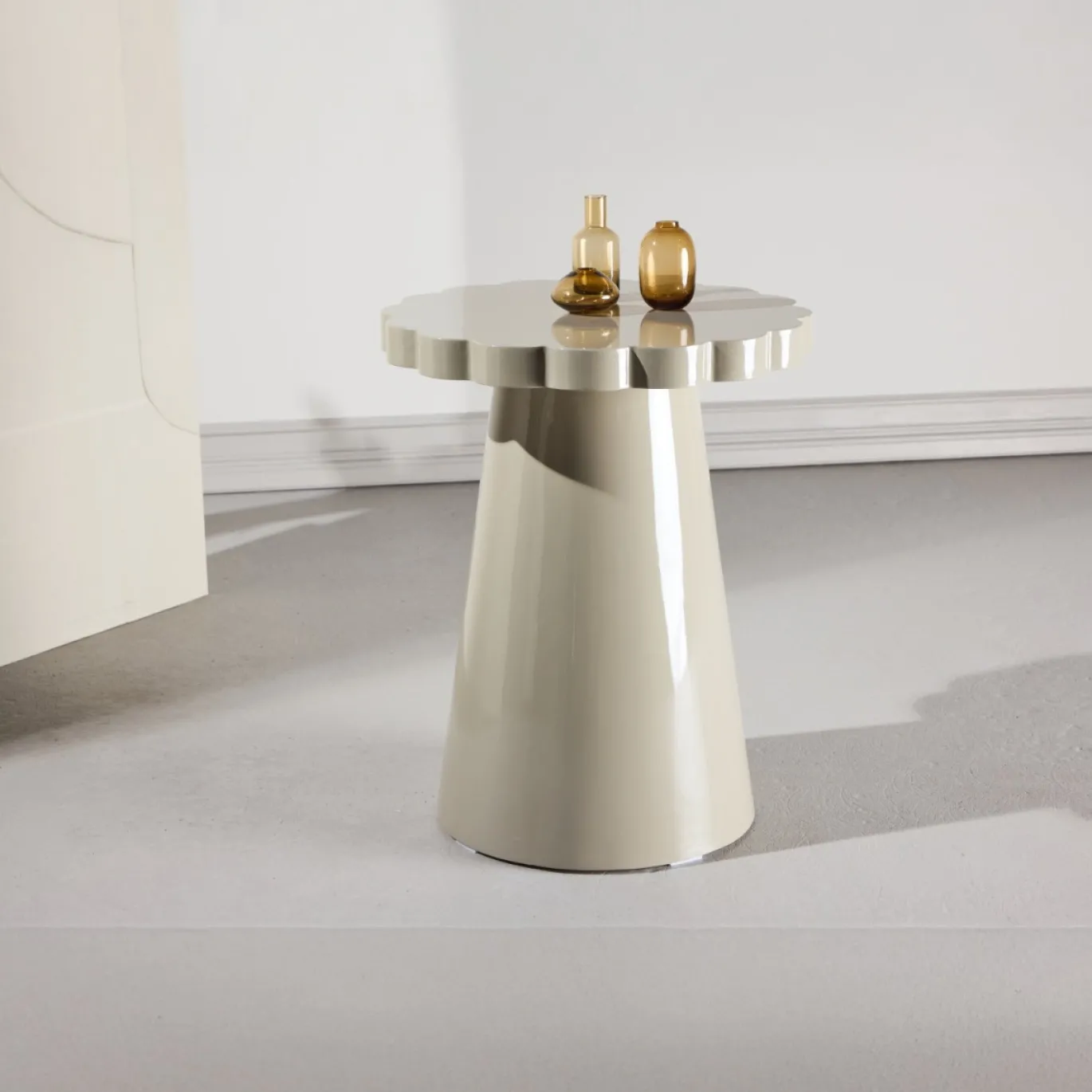 Fjôrd Bijzettafel Krull Beige ⌀45cm