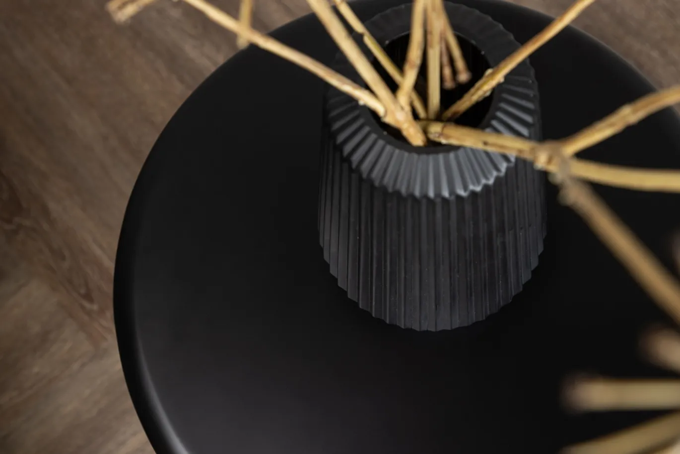Fjôrd Bijzettafel Namsos Ø40cm Zwart MDF