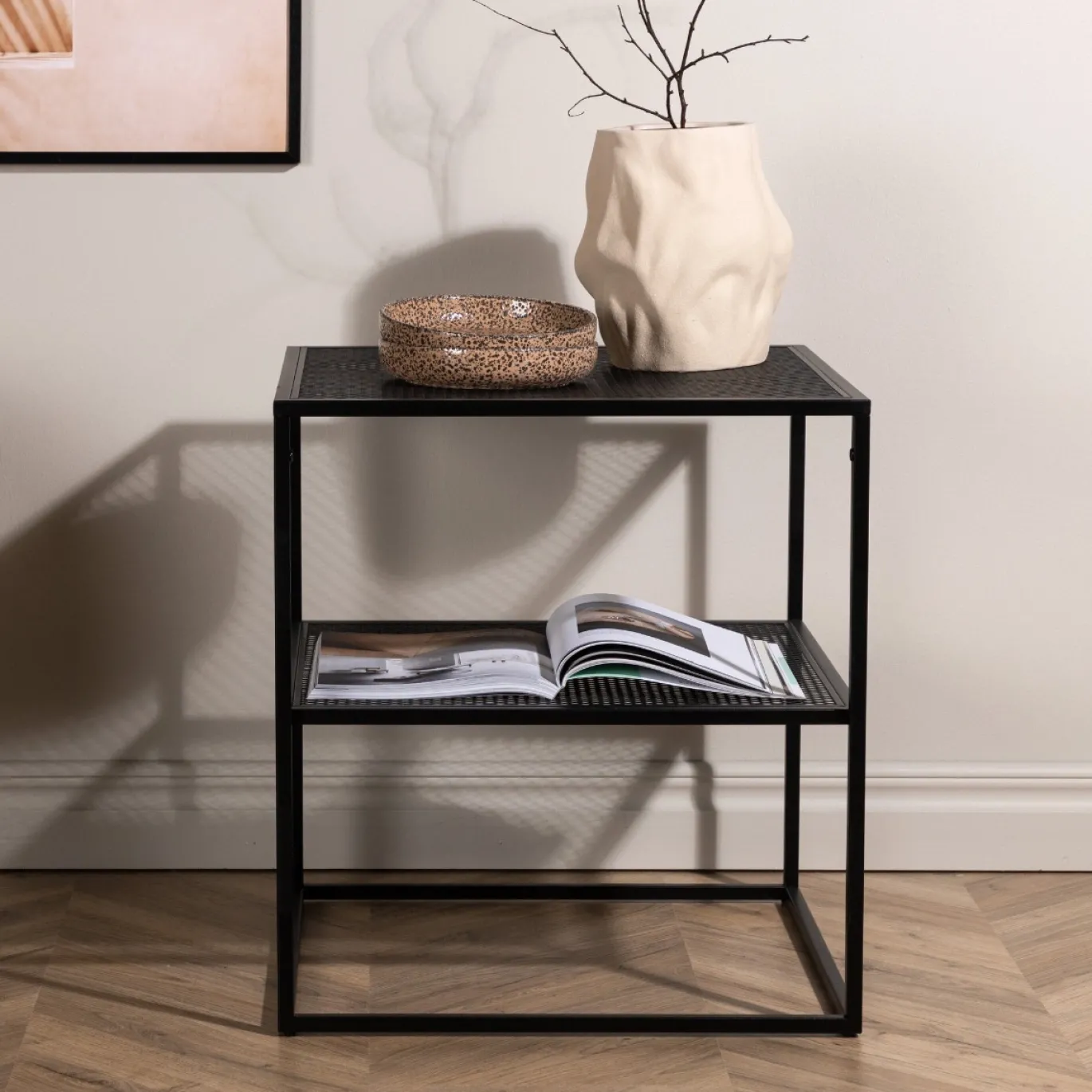 Fjôrd Bijzettafel Netz 60x55cm Zwart