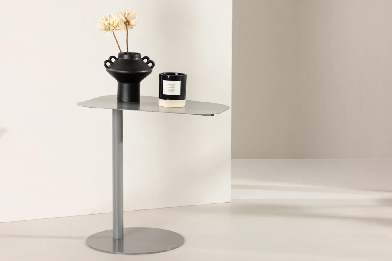 Fjôrd Bijzettafel San Jose Staal Lichtgrijs