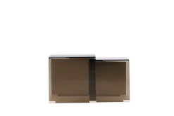 Fjôrd Bijzettafel Telemark Bruin Glas Set van 2
