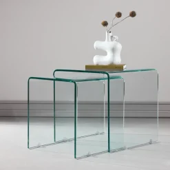 Fjôrd Bijzettafel Telemark Set van 2 Glas Helder