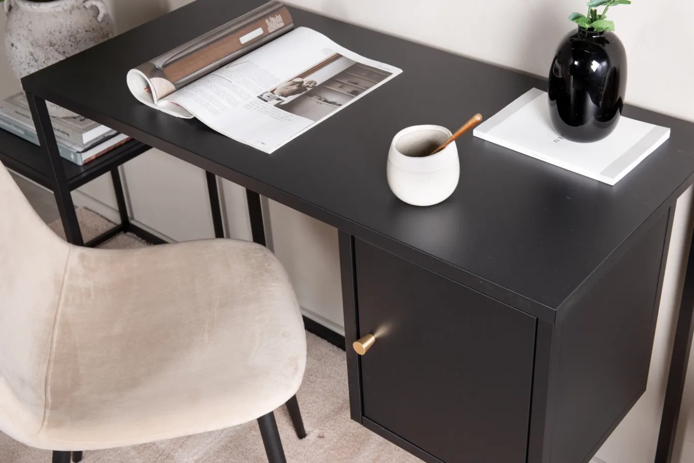 Fjôrd Bureau Bakal Zwart 95x45cm