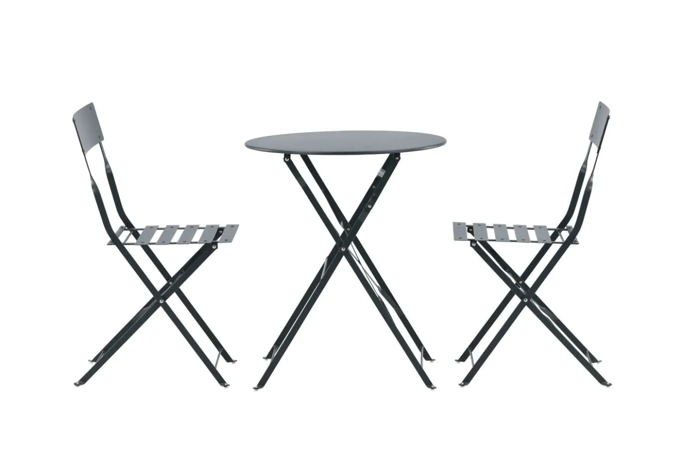 Fjôrd Caféset Marseille Staal Bistro Set Donkergrijs