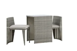 Fjôrd Caféset Savanna Grijs Wicker