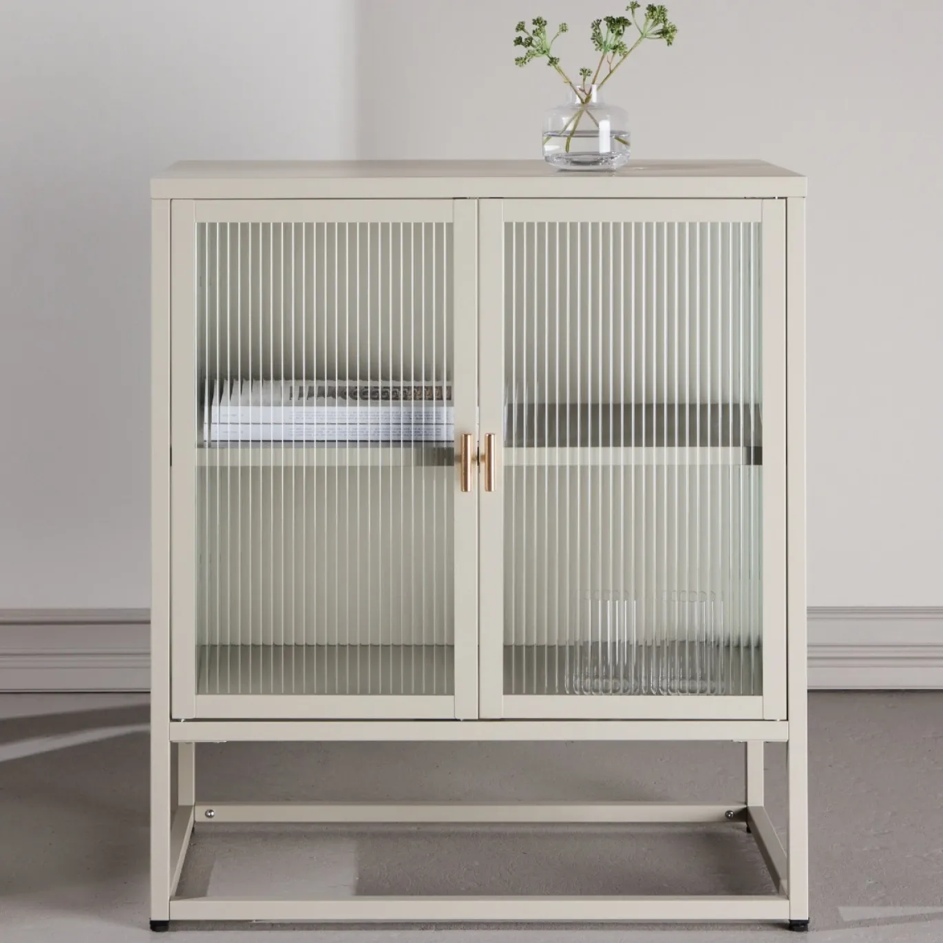 Fjôrd Dressoir Garis Metaal Beige