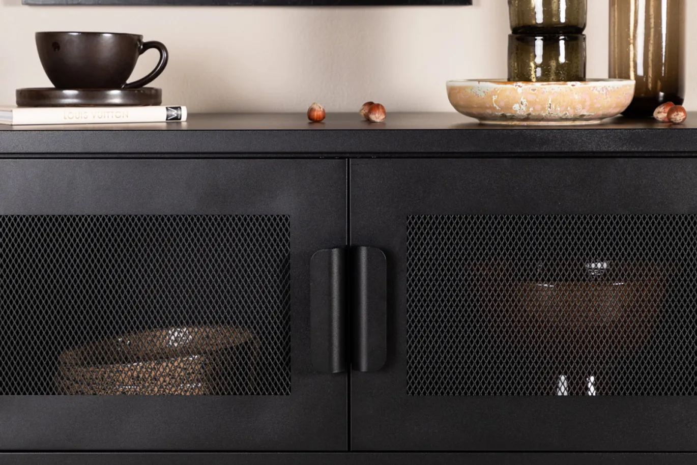Fjôrd Dressoir Nett Zwart Metaal 90cm