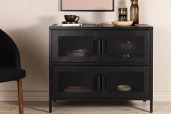 Fjôrd Dressoir Nett Zwart Metaal 90cm