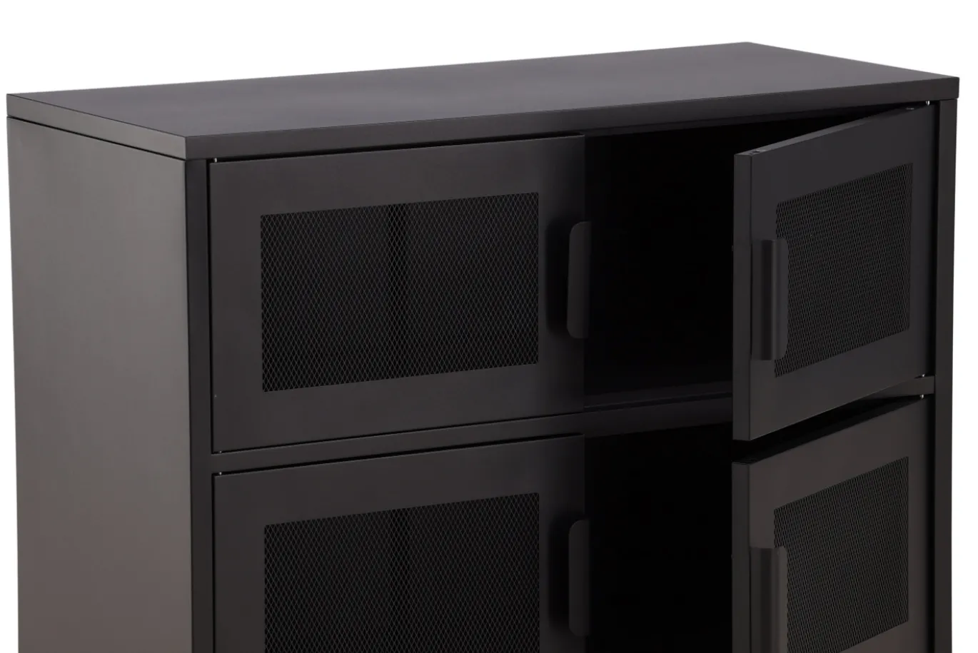 Fjôrd Dressoir Nett Zwart Metaal 90cm