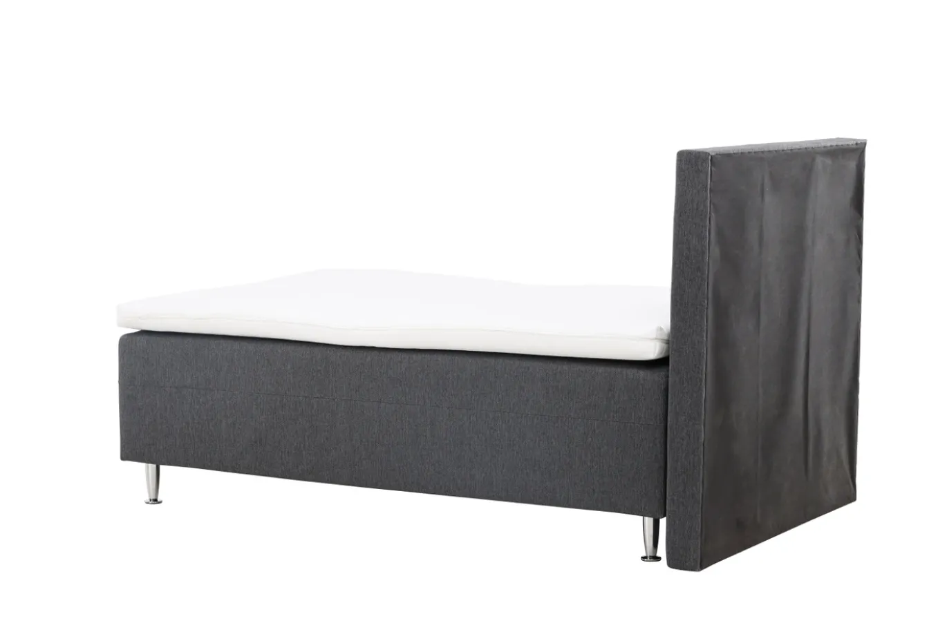 Fjôrd Eenpersoonsbed Mesa 120x200cm Mat Zilver/Donkergrijs