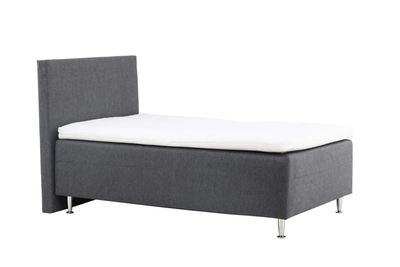 Fjôrd Eenpersoonsbed Mesa 120x200cm Mat Zilver/Donkergrijs
