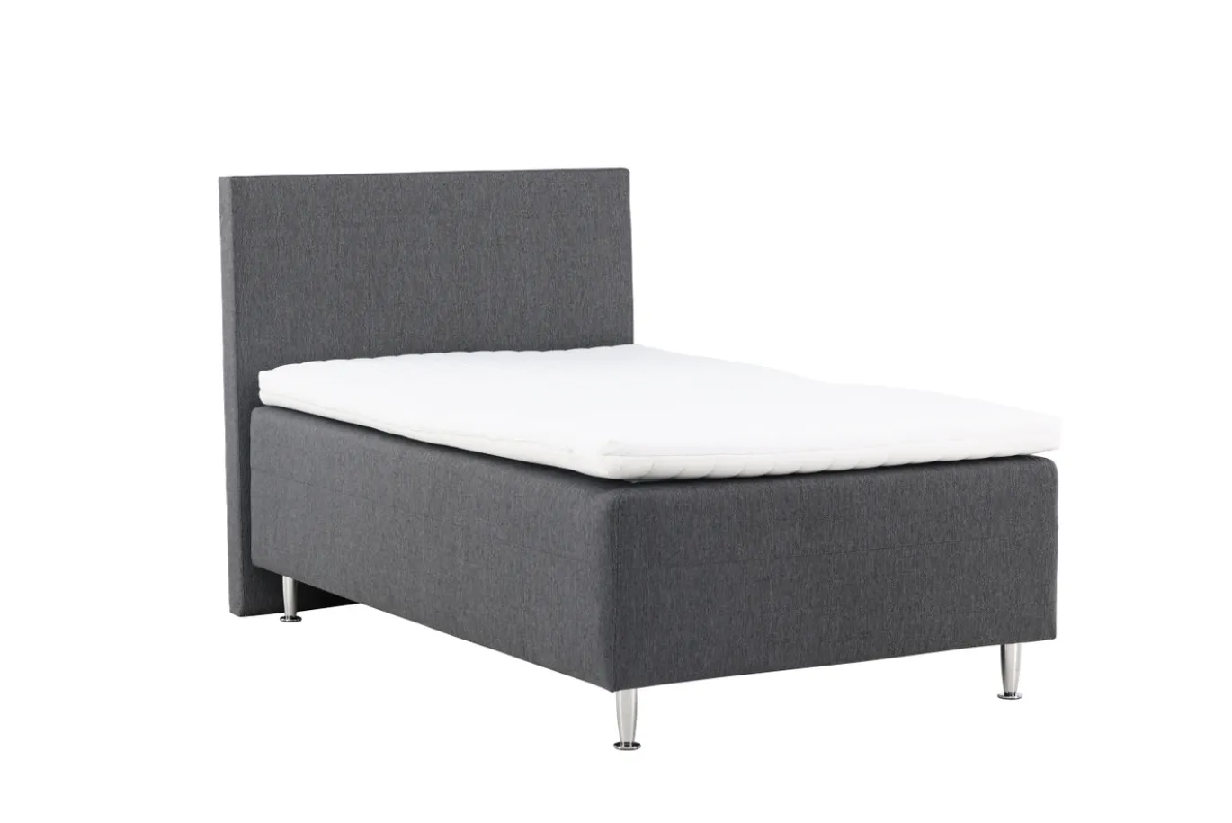 Fjôrd Eenpersoonsbed Mesa 120x200cm Mat Zilver/Donkergrijs