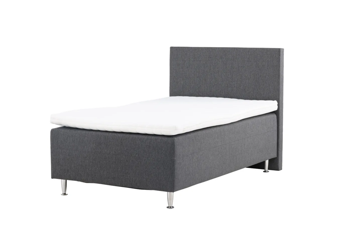 Fjôrd Eenpersoonsbed Mesa 120x200cm Mat Zilver/Donkergrijs