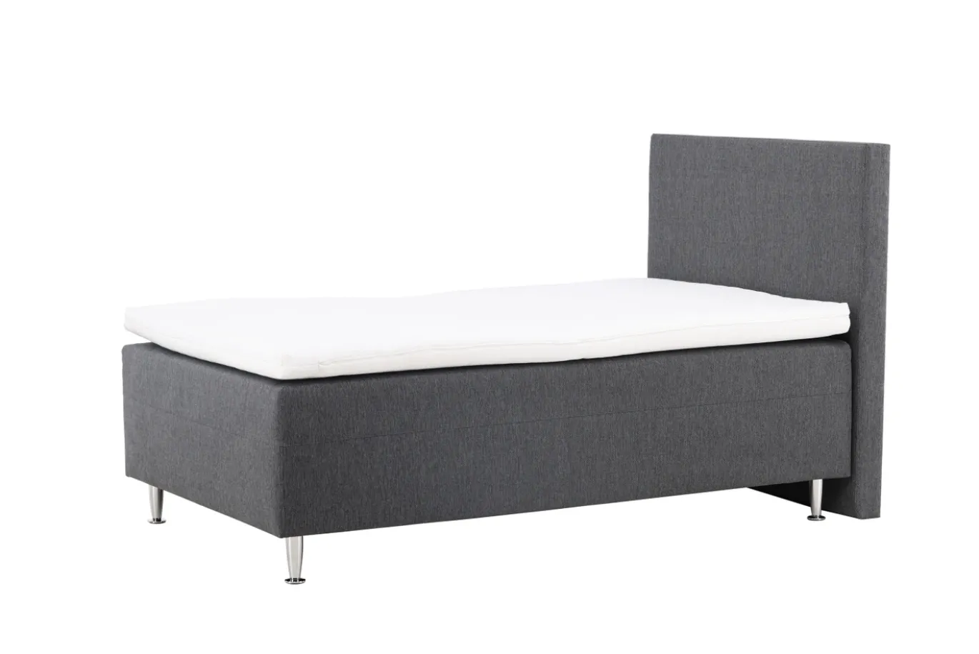 Fjôrd Eenpersoonsbed Mesa 120x200cm Mat Zilver/Donkergrijs