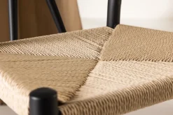 Fjôrd Eetkamerstoel Alfons Zwart/Beige Touw